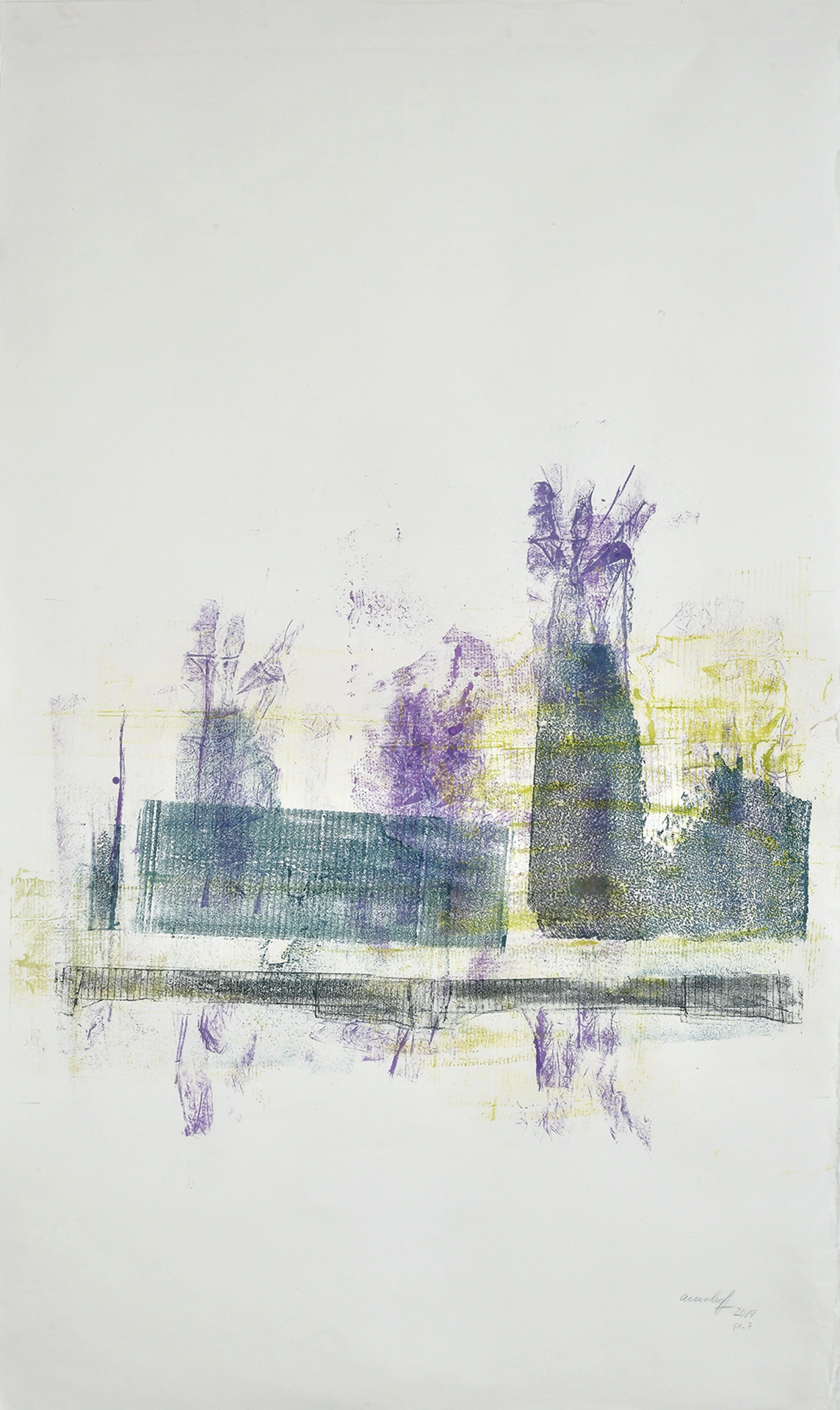 1 Florales 2 annhoff schwimmende Gärten 2019 146x82cm Monotypie Tusche 72