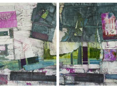 3 Fragmente 7 annhoff Alles im Fluss 2016 Diptychon 80x200cm mixed media 72